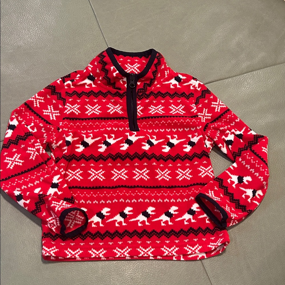 OshKosh B'gosh Red and Black Zip-Up Sweater